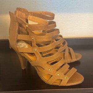 Nine West Tan Strappy Heels